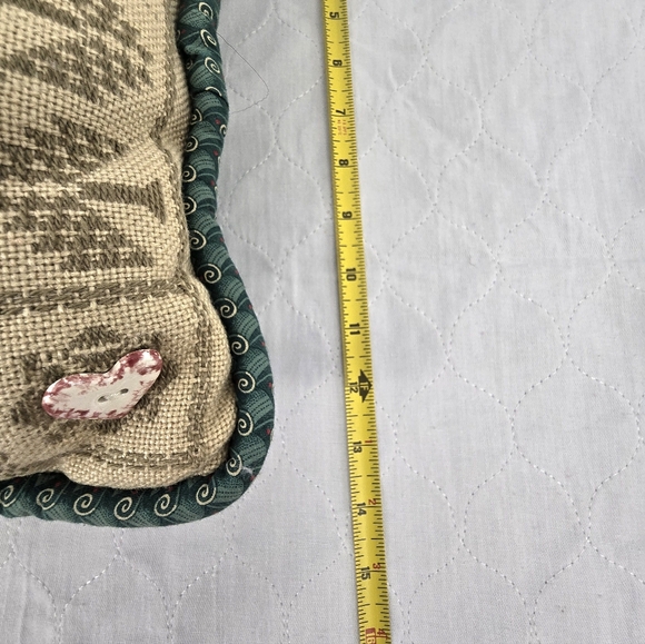 Vtg Handmade Christmas Crosstitched Folk Art Throw Pillow Ceramic Ornaments EUC - Picture 11 of 15